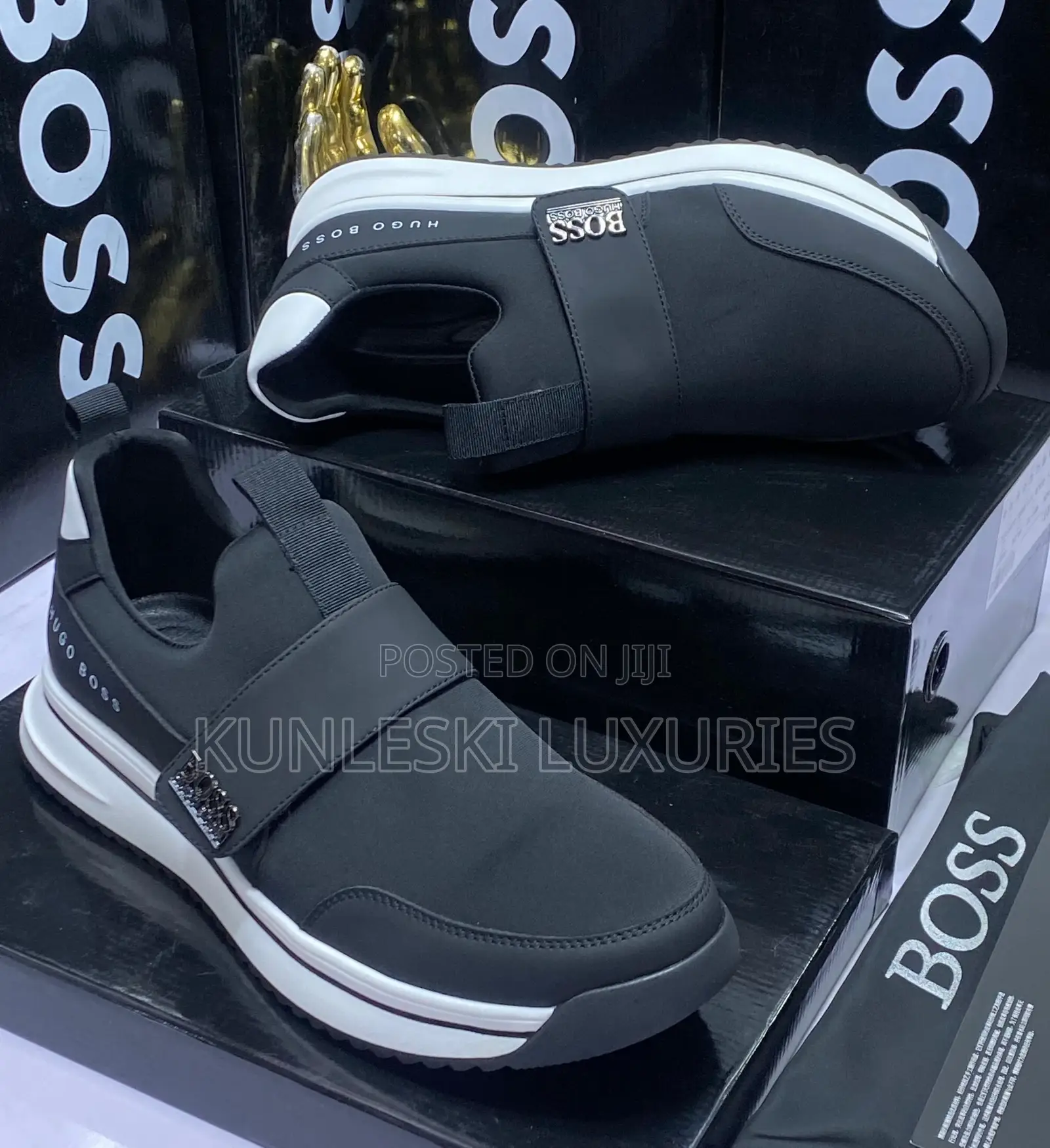Original Hugo Boss Men Leather Sneakers Collection Available
