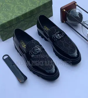 Original Gucci Men Leather Loafers Shoe