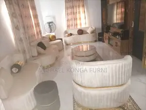 Set of Luxurious Sofa With Puff and Center Table