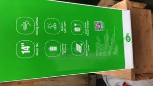 14inches DP Rechargeable Fan With Solar Panel 2 Bulbs