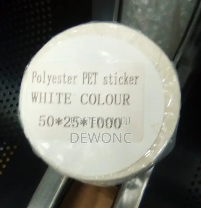 50x25mm Polyester Sticker 1000pcs Per Roll White