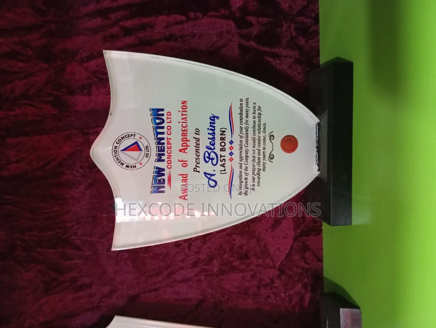 Wooden, Acrylic, Crystal Award Plaque