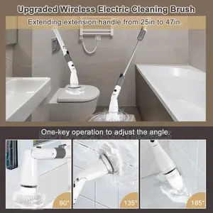 7in1 Rechargeable 25w Wireless Turbo Cleaning Spin Scrubber Brush