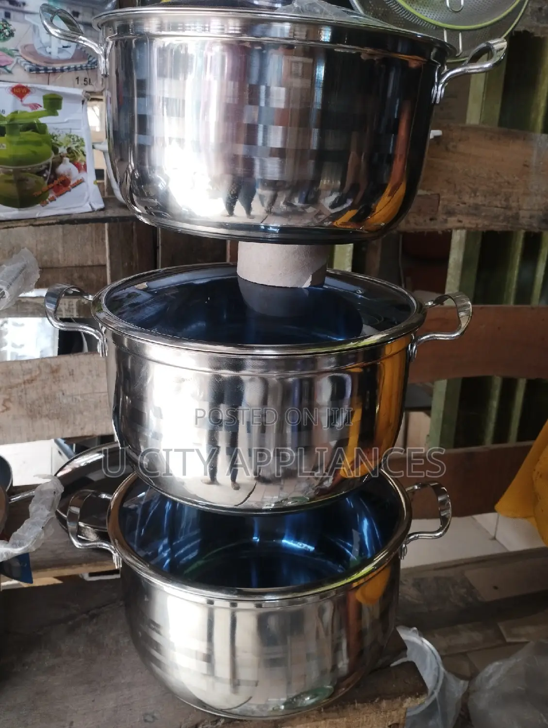 3in1 Set Stainless Pot With Glass Cover