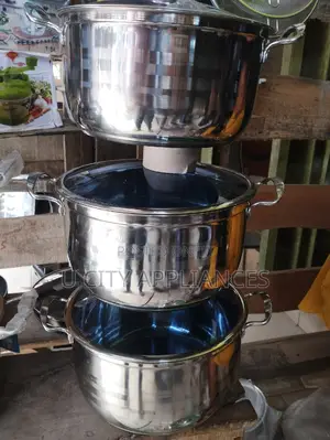 3in1 Set Stainless Pot With Glass Cover