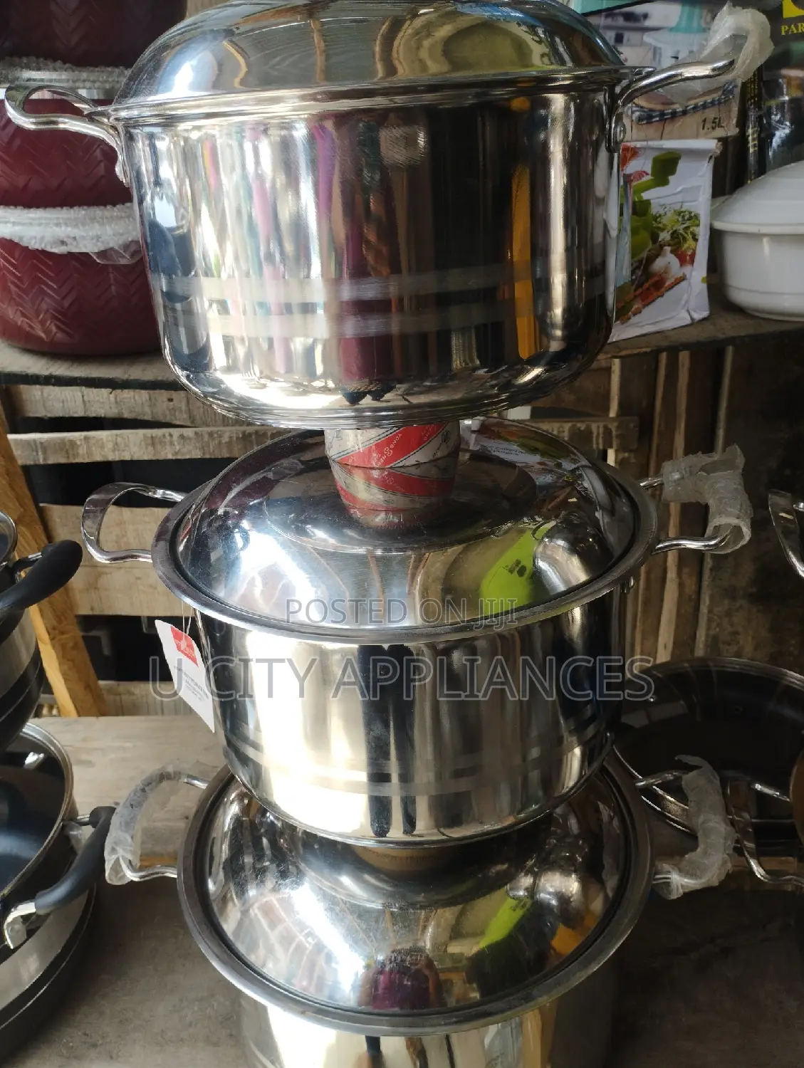 3in1 Set Stainless Pot With Glass Cover