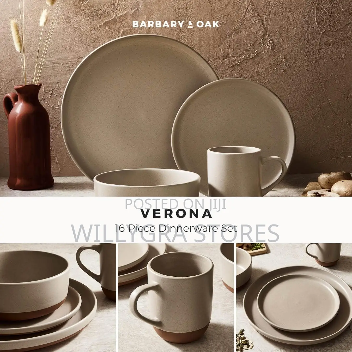 Verona 16-piece Dinnerware Set, Crafted In Terracotta, Stone