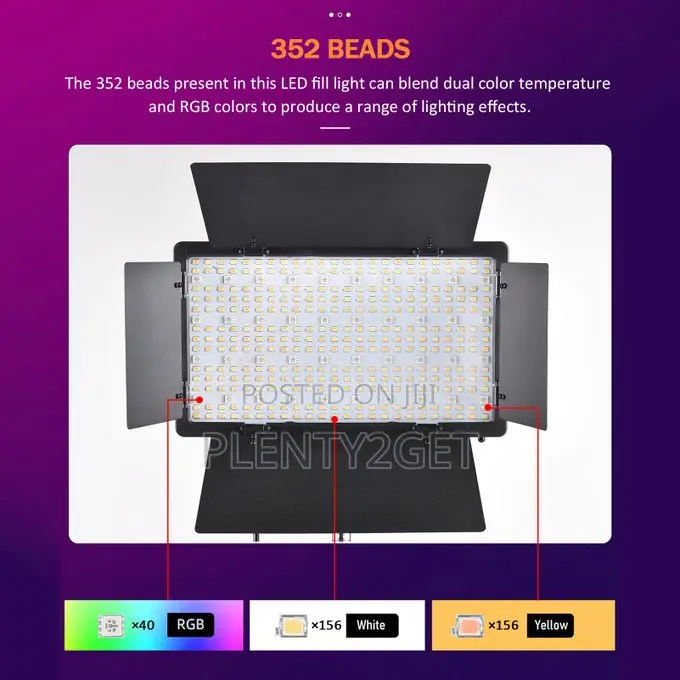 Bi-Color RGB Photography Light 36W LED Light Panel 352pcs
