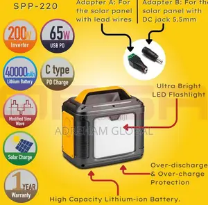 Qasa 200w Solar Power Portable SPP-220 With Led Light