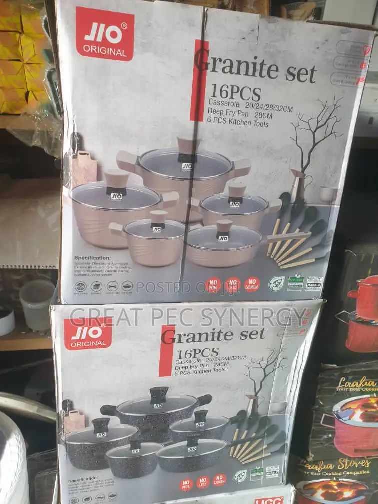 16 Pieces Granite Set (Non Stick Cookware)