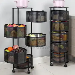 5 Tiers Kitchen Storage Rack With Wheels