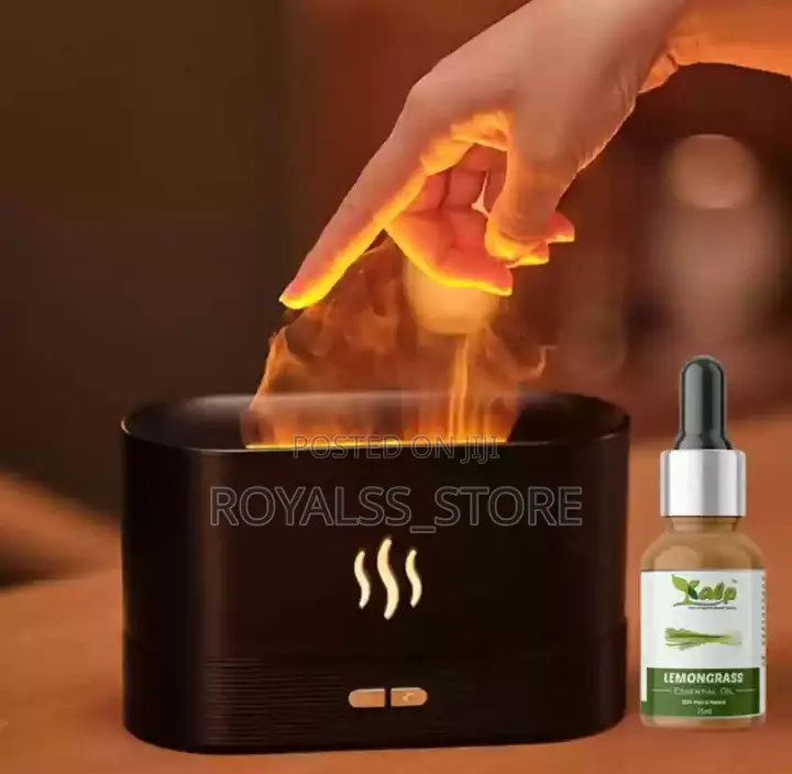 Portable Flame Aroma Diffuser Humidifier With 7 Color Changing Light