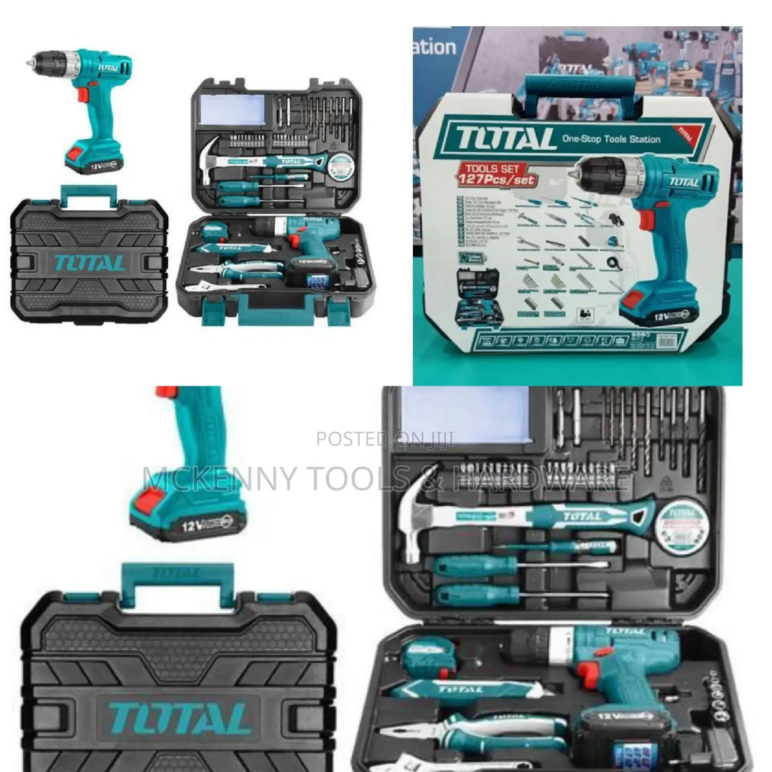 TOTAL Tools Box Kit Set With 12V Lithium-Ion Cordless