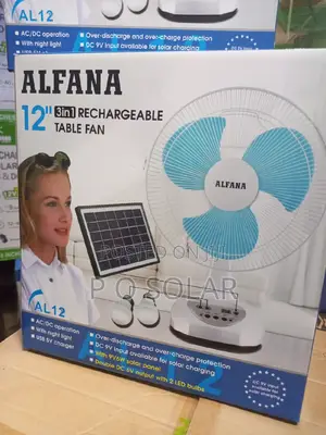 Alfana Rechargeable Solar Fan