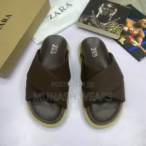 Original Zara Leather Slipers