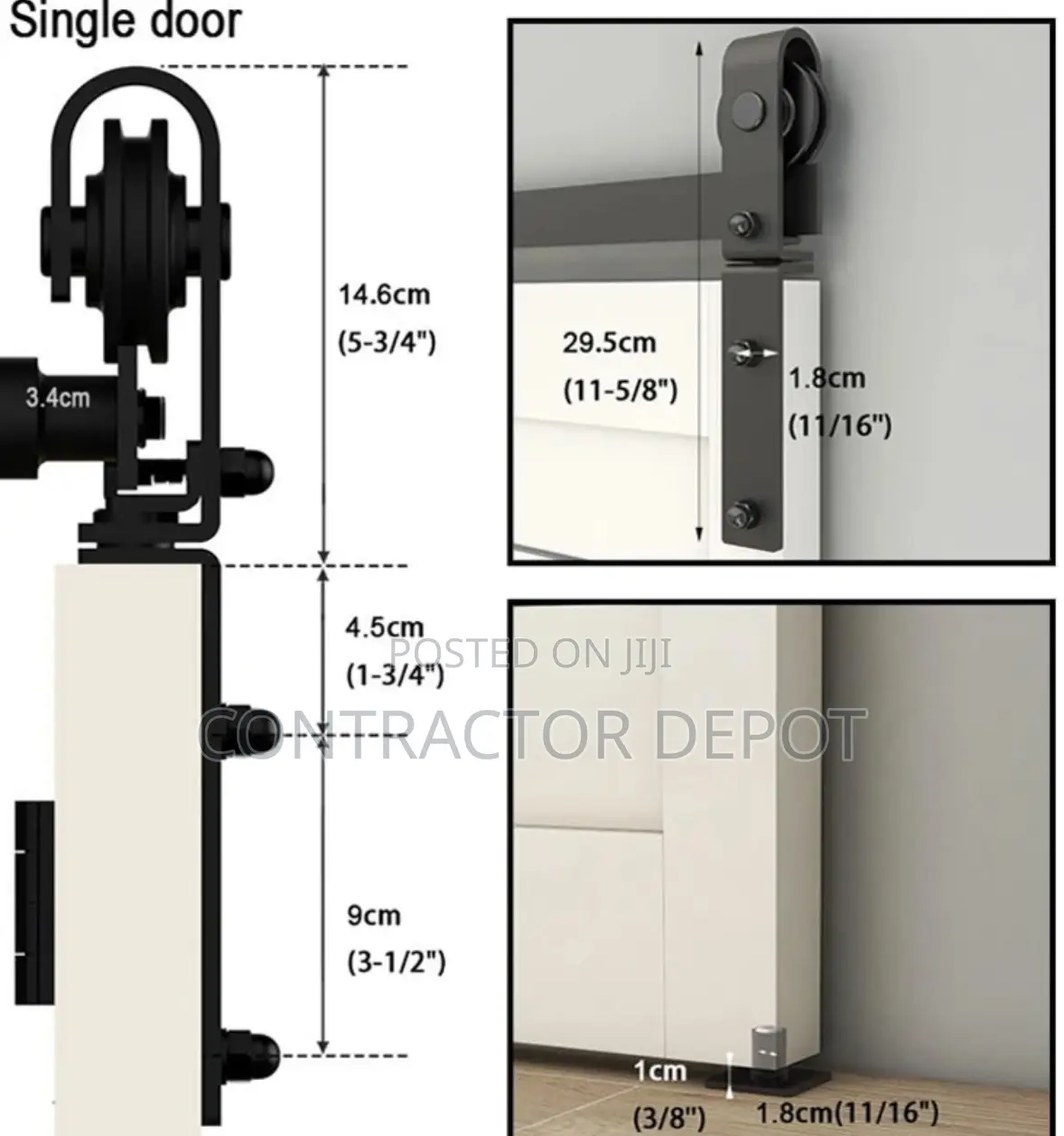 Folding Sliding Barn Door Kit Heavy Duty Roller Track