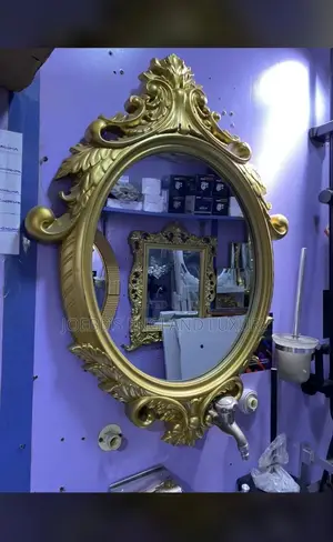 Flowered Frame Oval Mirror