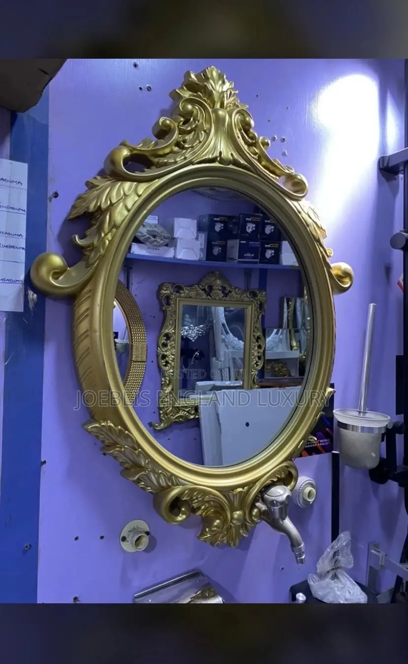 Flowered Frame Oval Mirror