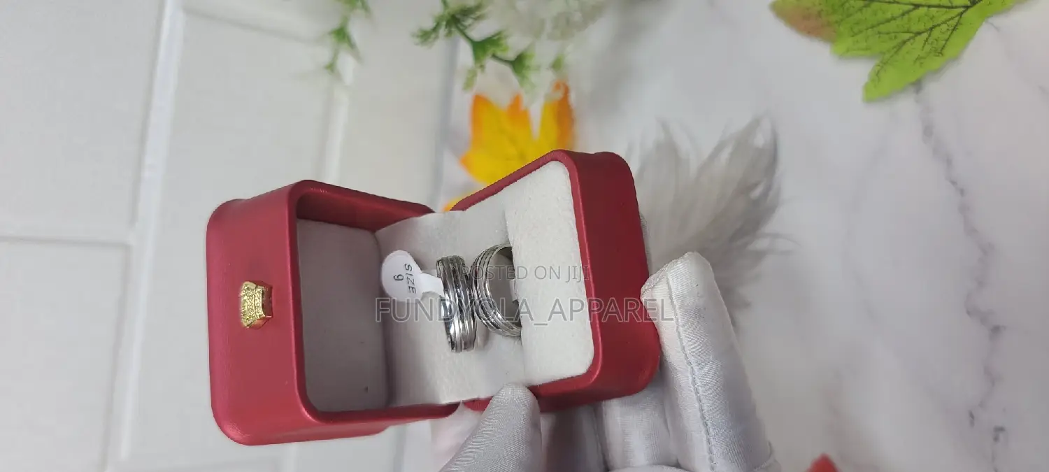Thick Titanium Silver Couple Ring