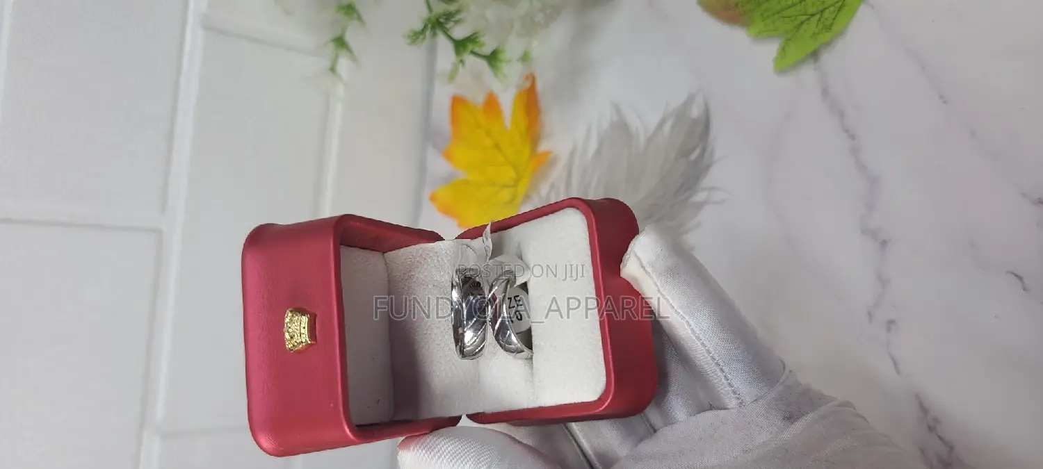 Thick Titanium Silver Couple Ring