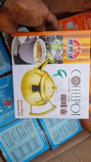 2litre Coffee Pot ,18cm Silver and Gold Colour.