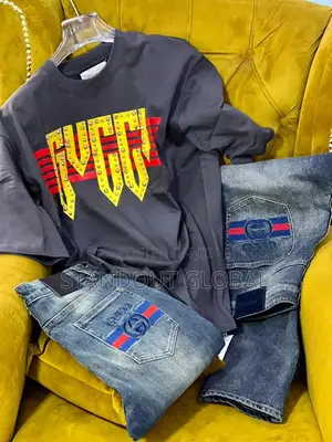 Luxury Gucci T Shirt and Jeans