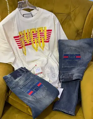 Luxury Gucci T Shirt and Jeans