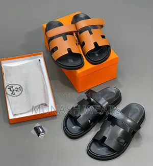 Original Leather Hermes Luxury Slipers