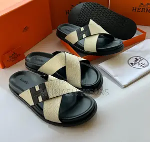 Original Hermes Leather Slipers