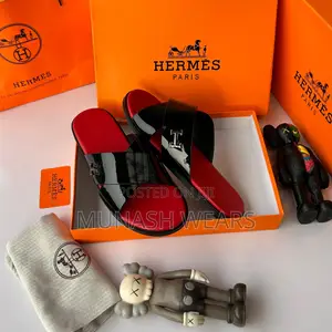 Original Hermes Leather Slipers