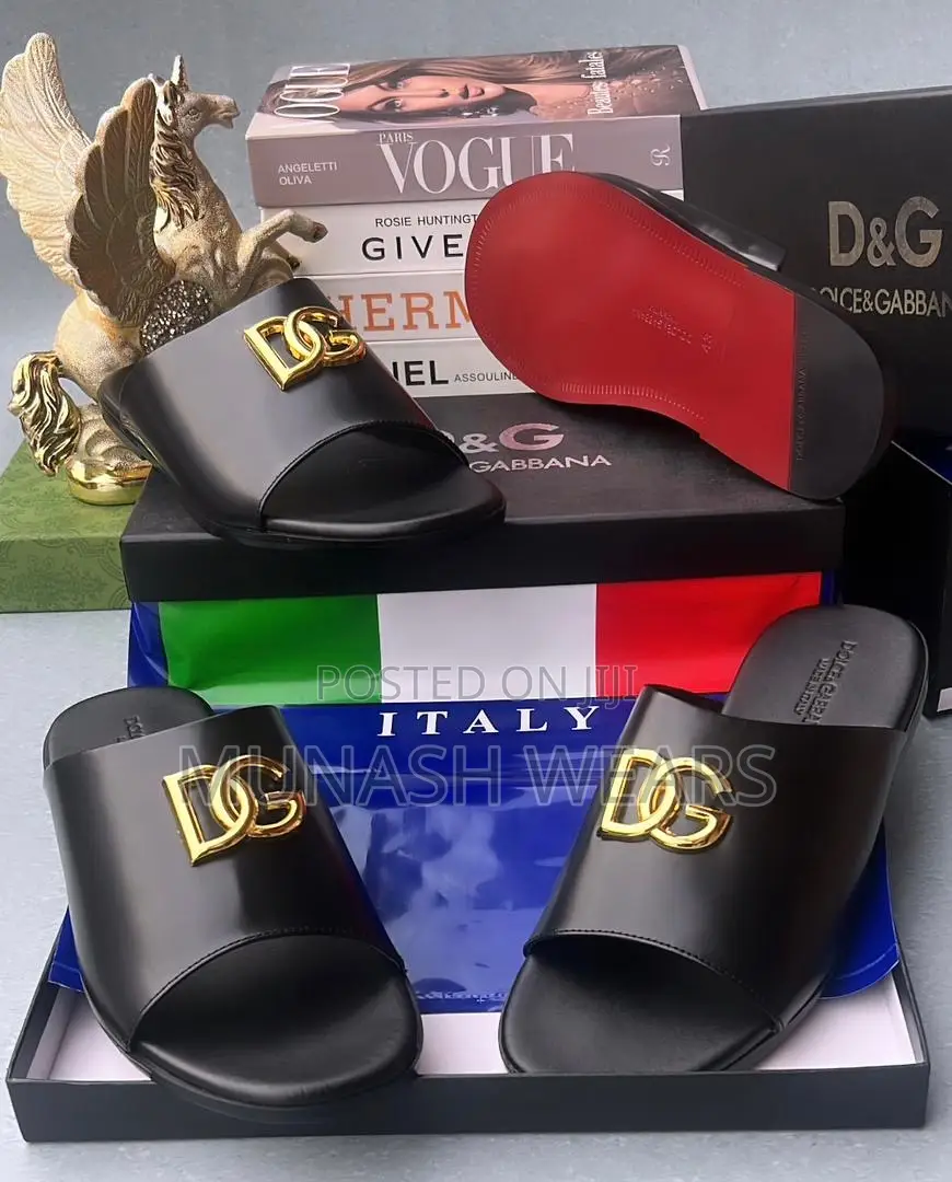 Luxury Original Leather D G Slipers