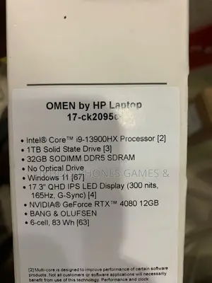New Laptop HP Omen 17 32GB Intel Core I9 SSD 1T