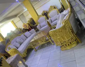 Modern 8 Seater Living Room Fabric Made Royal Sofa Chair.