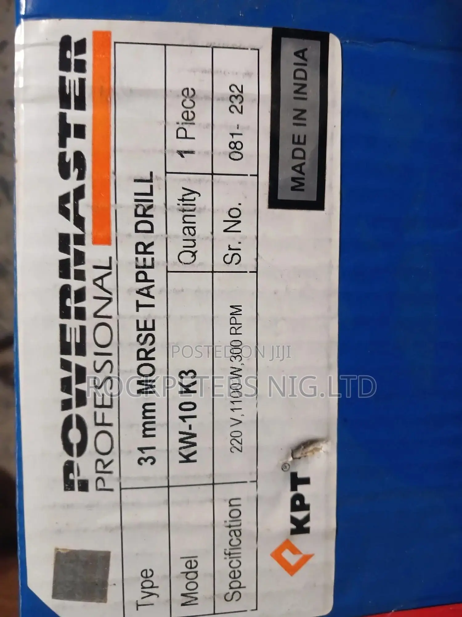 KPT 31mm Morse Taper Drill