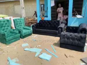 Black and Green Sofa Set