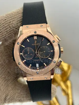 Original Hublot Black Strap Rubber Watch Available in Store