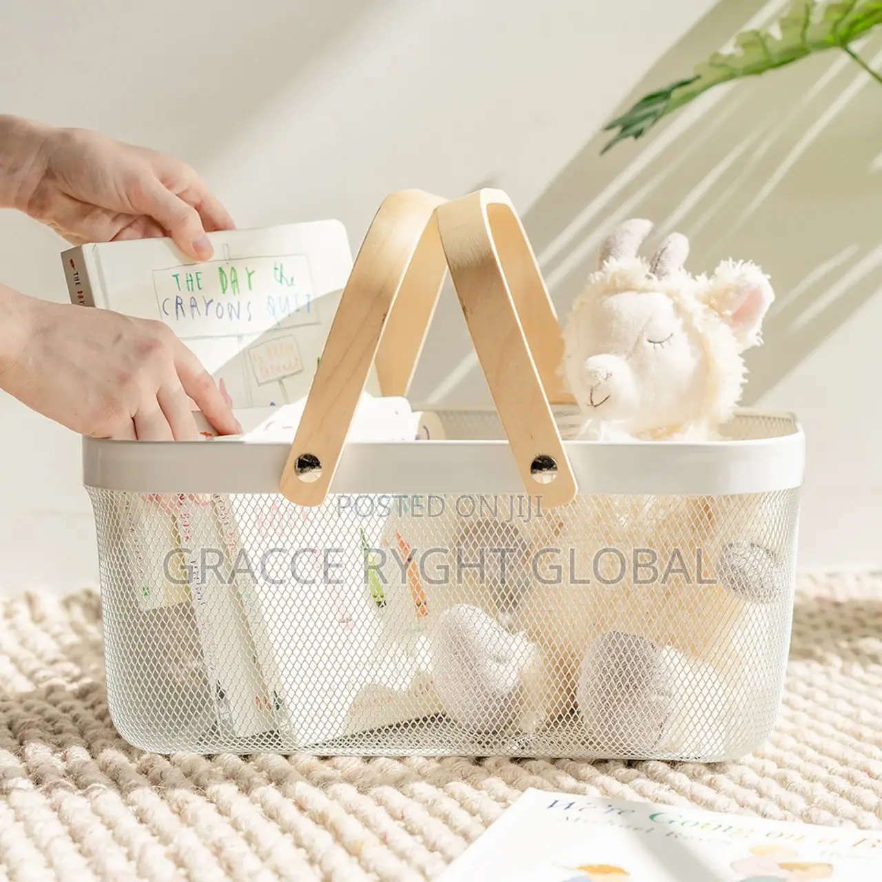 Mesh Storage Basket With Two Handle