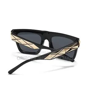 Luxury Brand Designer Oversized Flat Top Sunglasses Women