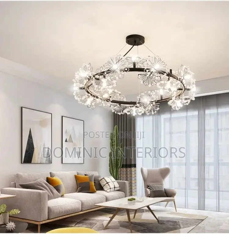 Crystal Chandelier Petal-Shaped Light