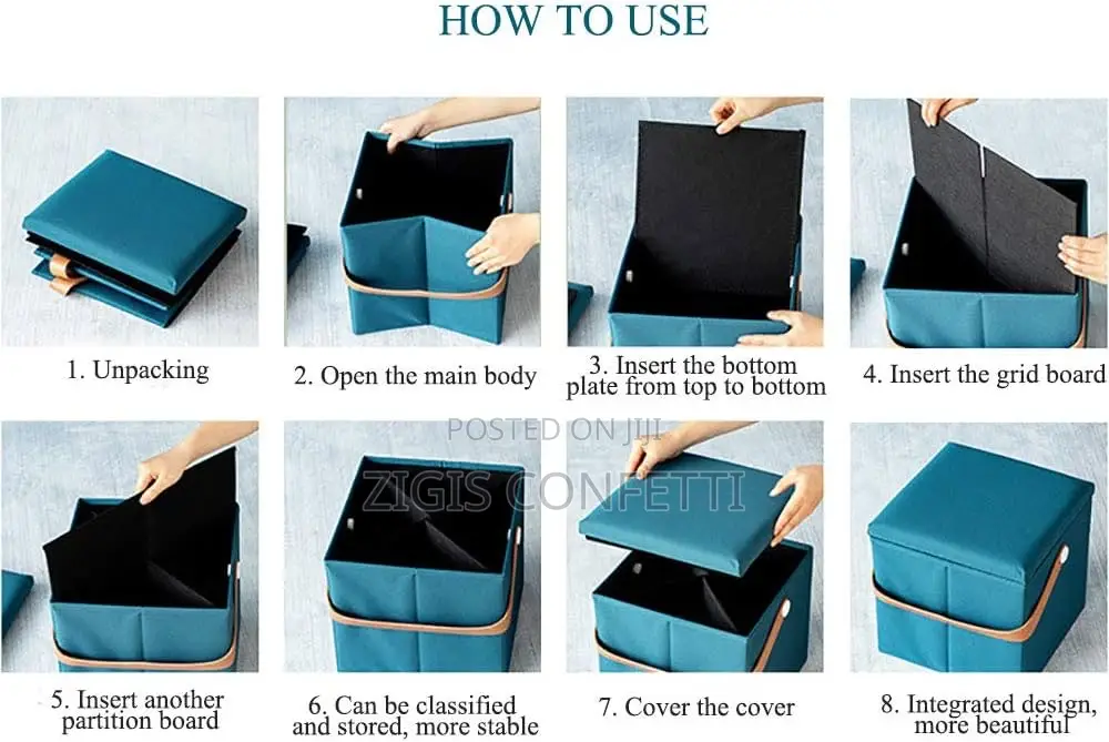 Folding Storage Stool Ottoman