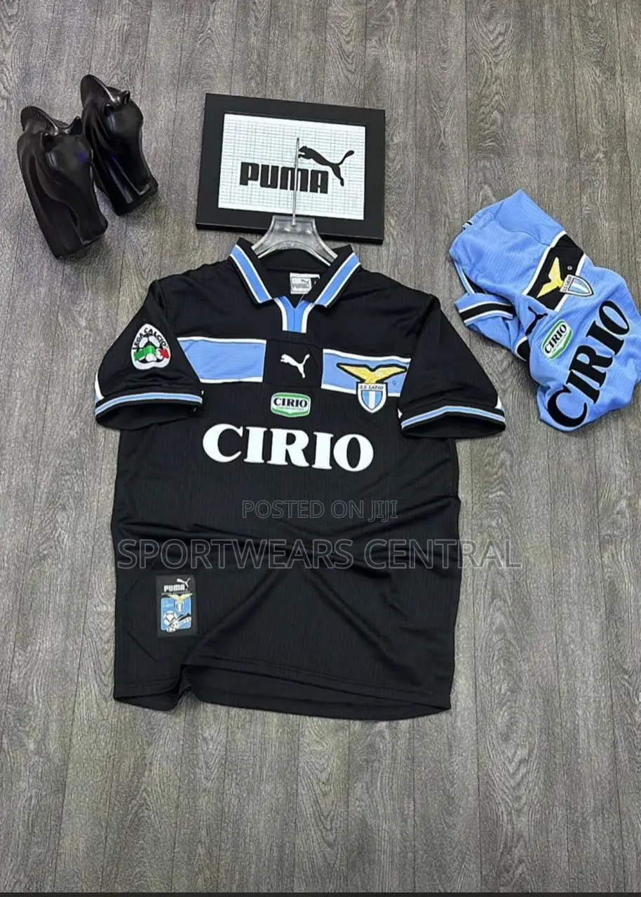 Quality Black Color Lazio Vintage Retro JERSEY