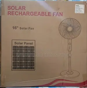 Photo - 16'' Inches Solar Rechargeable Fan