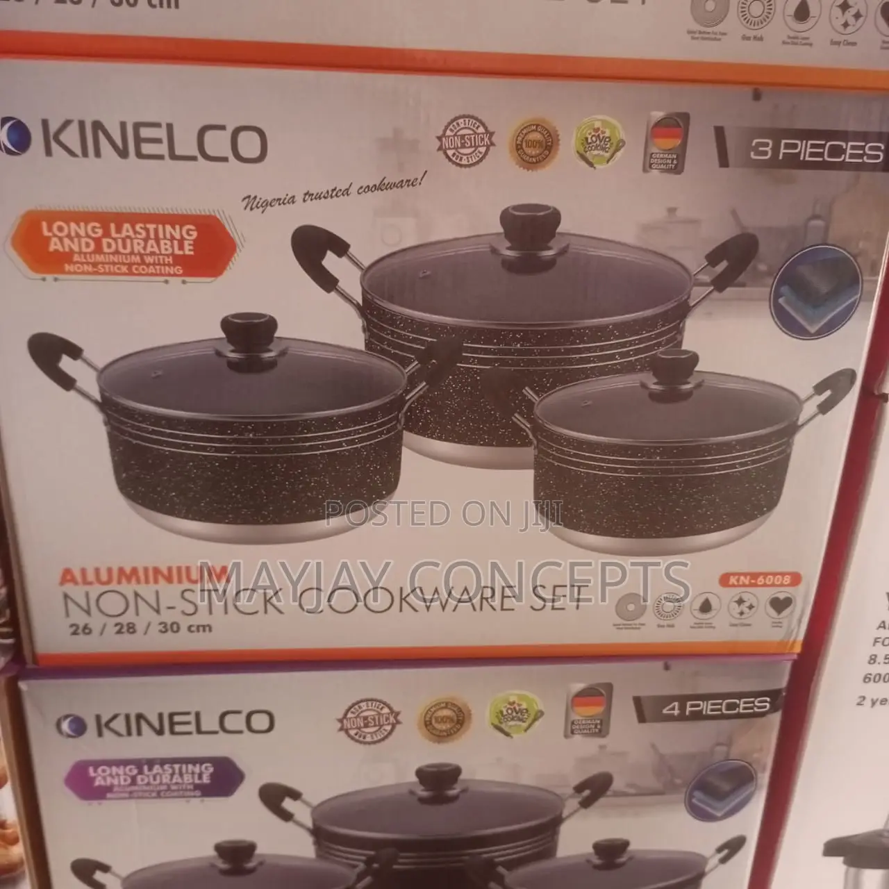 Kinelco Non-Stick Pot-3 Sets-22cm/24cm/26cm