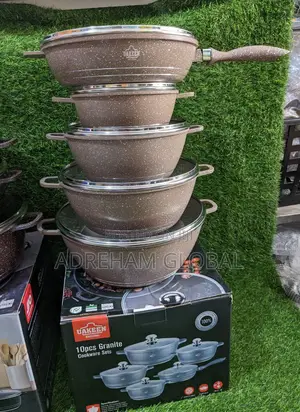 Uakeen 10pcs Original Granite Cookware Set