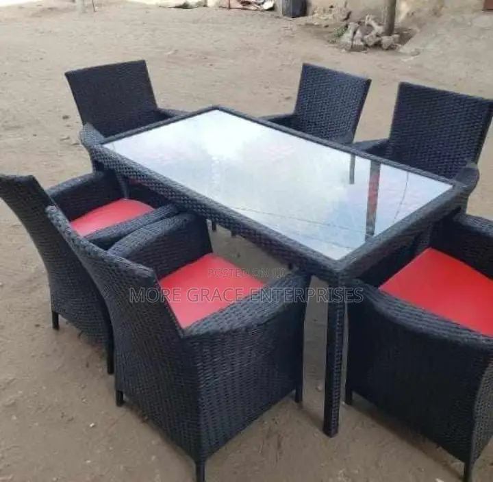 Restaurant Chairs and Table by 6 Seaters.