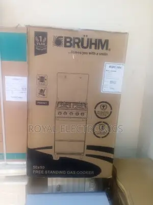 Very New Bruhm 50*50 4 Burner Gas Cooker | Black