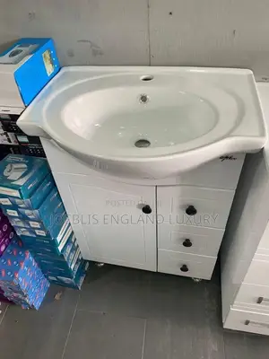 White PVC Cabinet With Curve Basin