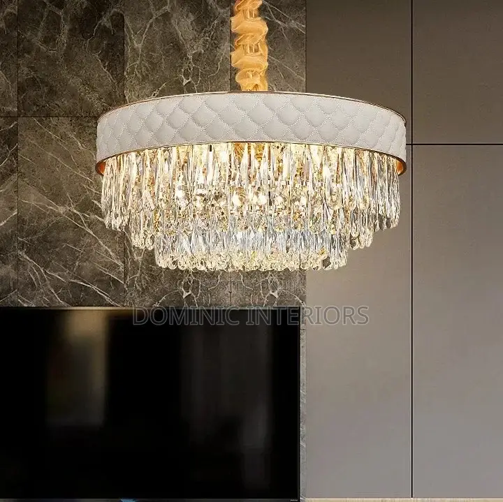 Luxury Leather Crystal Chandelier