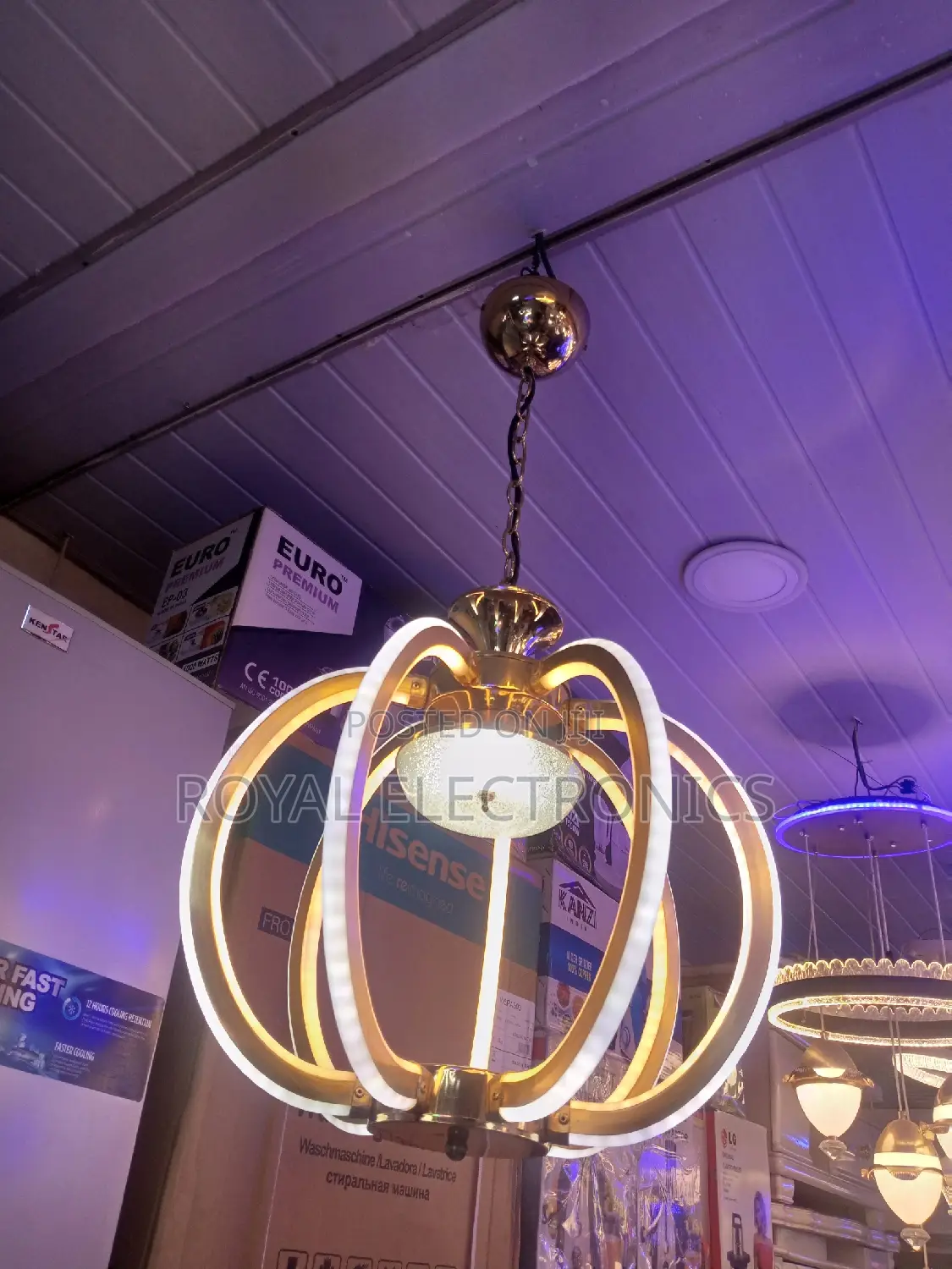 Gold Multicolor Dropping Chandelier Light