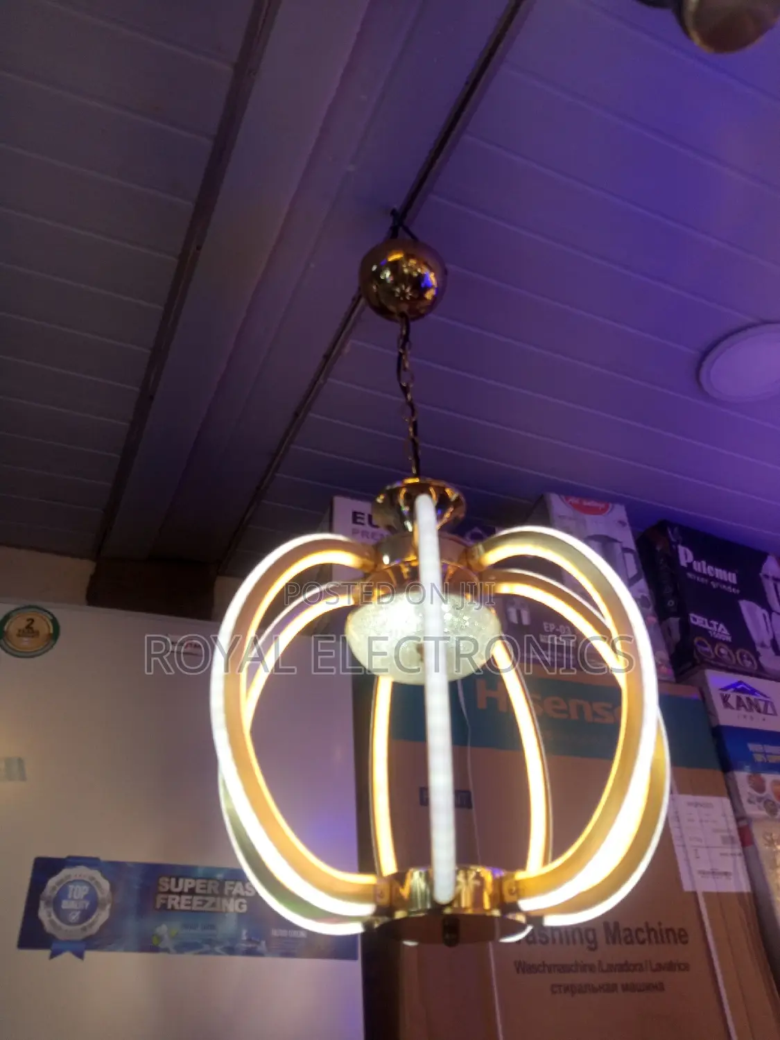 Gold Multicolor Dropping Chandelier Light